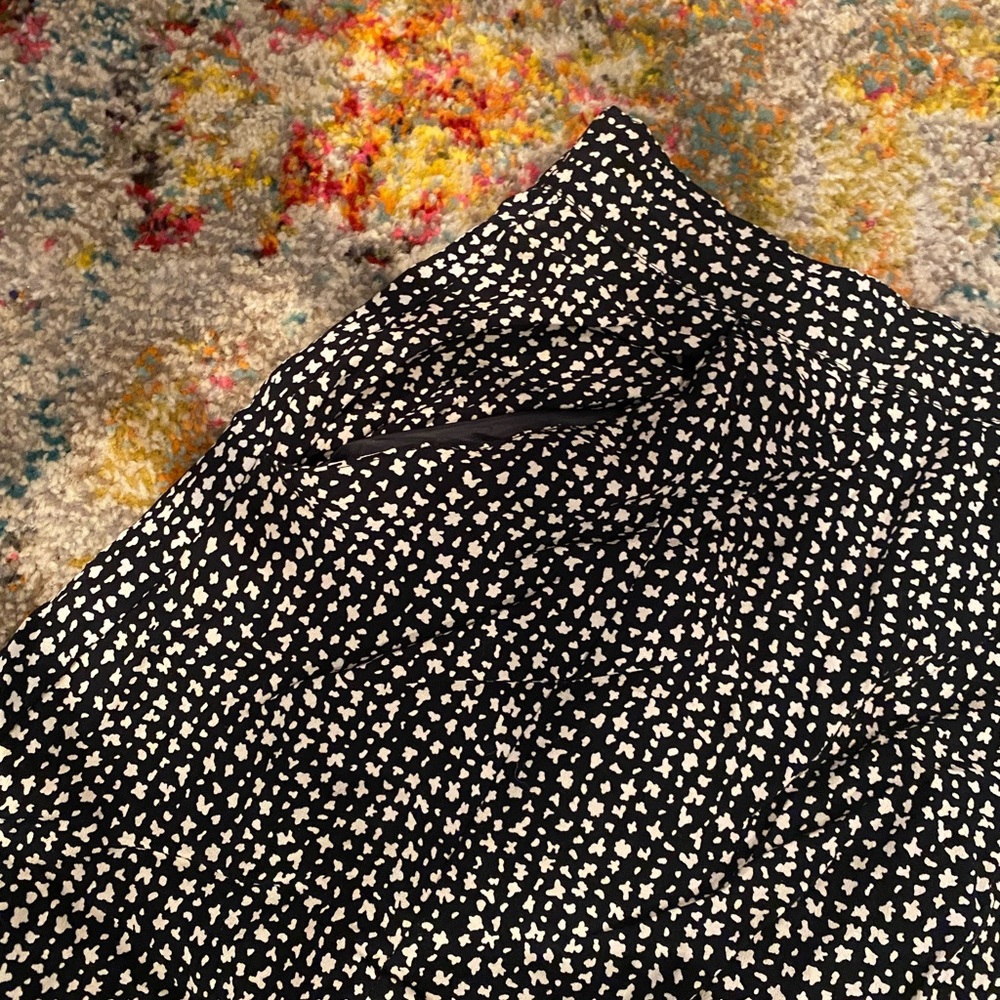 Liz Claiborne Black and White Pleated Cocktail Midi Skirt